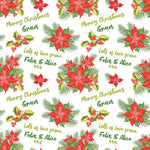 Red Poinsettia Personalised Christmas Wrapping Paper