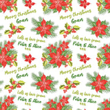 Red Poinsettia Personalised Christmas Wrapping Paper