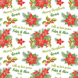 Red Poinsettia Personalised Christmas Wrapping Paper