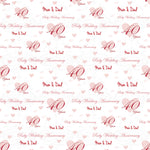 Ruby 40 Year Wedding Anniversary Personalised Wrapping Paper