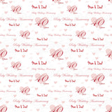 Ruby 40 Year Wedding Anniversary Personalised Wrapping Paper