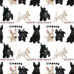 West Highland Terrier Scottie Dog Personalised Birthday Wrapping Paper