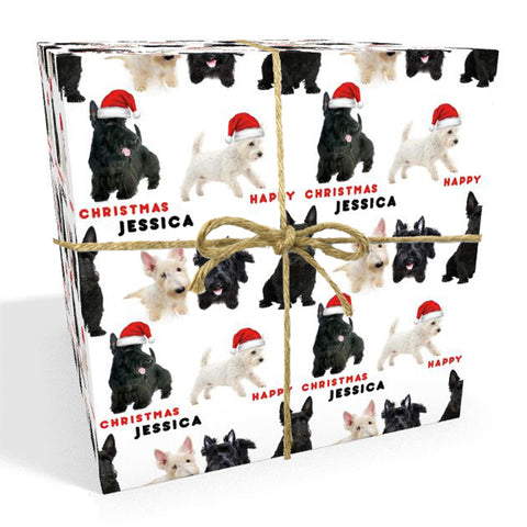 West Highland Terrier/Scottie Dog Personalised Christmas Wrapping Paper