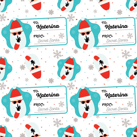 Secret Santa Christmas Personalised Wrapping Paper - Large Sheet