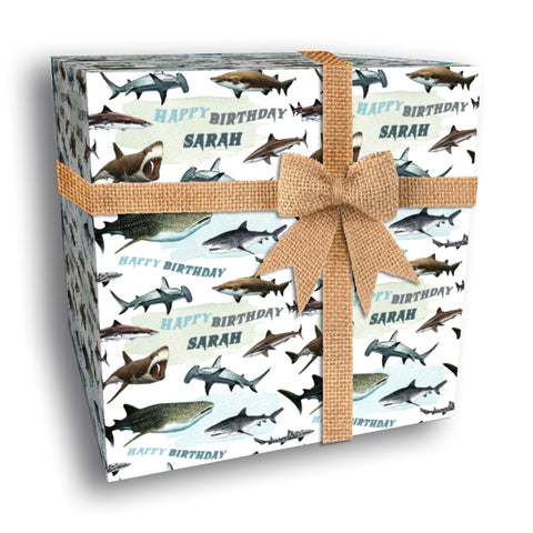 Shark Personalised Birthday Wrapping Paper