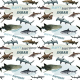 Shark Personalised Birthday Wrapping Paper