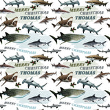 Shark Personalised Christmas Wrapping Paper