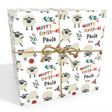 Sheep Personalised Christmas Wrapping Paper