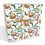 Sloth Personalised Christmas Wrapping Paper