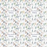 Christmas Snowy Animals Personalised Wrapping Paper - Large Sheet