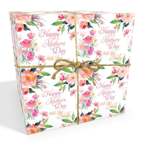 Personalised Mother's Day Flowers Wrapping Paper