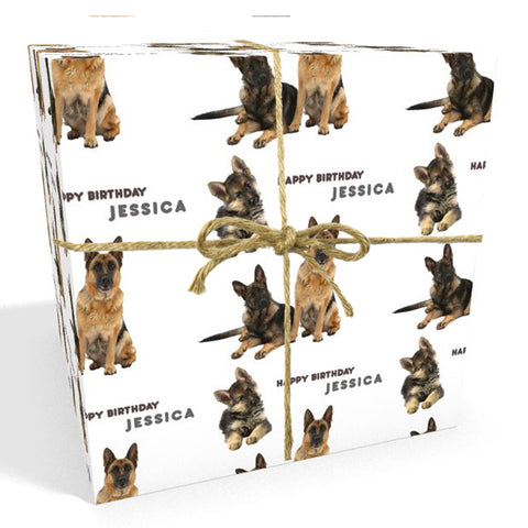 Alsatians/German Shepherd Dog Personalised Birthday Wrapping Paper