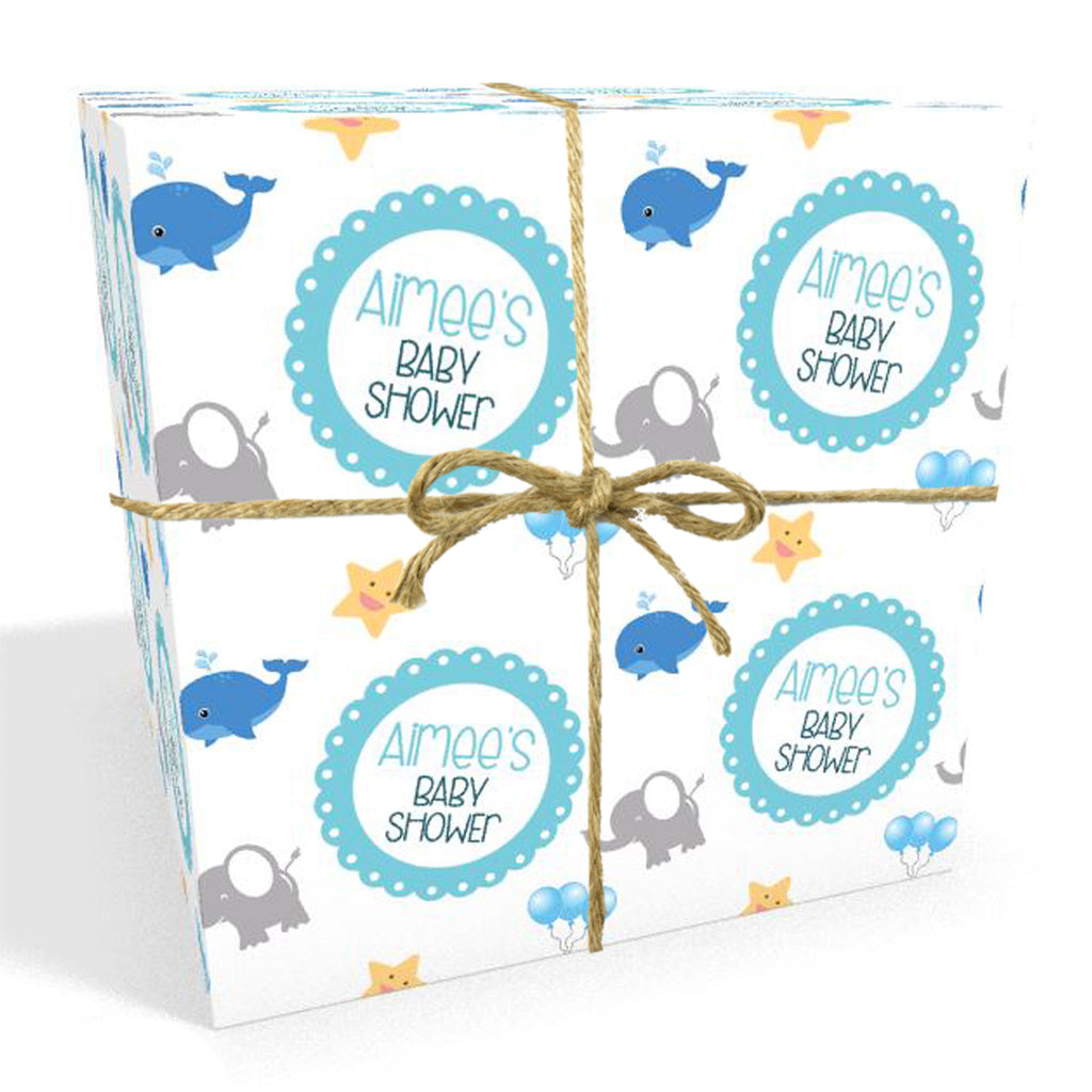 Blue Whale Personalised Baby Shower Wrapping Paper –  HotOffThePressGiftingLtd