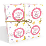 Personalised Baby Shower Wrapping Paper in Pink