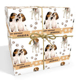 Beagle Dog Personalised Birthday Wrapping Paper