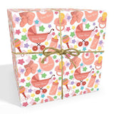 New Baby Pink Personalised Wrapping Paper