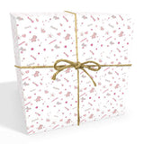 New Born Baby Personalised Wrapping Paper in Pink