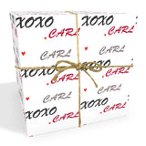 Xoxo Valentines Anniversary Personalised Wrapping Paper