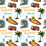 Surfing Personalised Birthday Wrapping Paper