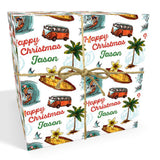Surfer Personalised Christmas Wrapping Paper