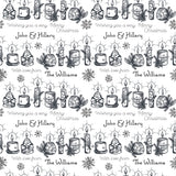 Black and White Candle Personalised Christmas Wrapping Paper