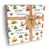 Watercolour Candle Personalised Christmas Wrapping Paper