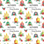 Watercolour Candle Personalised Christmas Wrapping Paper