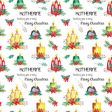 Watercolour Candle Personalised Christmas Wrapping Paper
