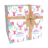 Watercolour Stag Personalised Christmas Wrapping Paper