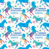 Unicorn Watercolour Personalised Christmas Wrapping Paper