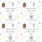 Wedding Day Mr and Mrs/Mr and Mr/Mrs and Mrs Personalised Wrapping Paper