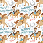 Horse Riding Personalised Christmas Wrapping Paper