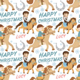 Horse Riding Personalised Christmas Wrapping Paper