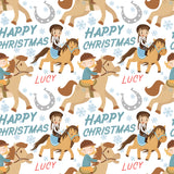 Horse Riding Personalised Christmas Wrapping Paper